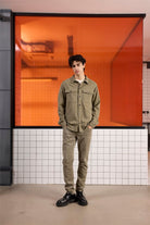 GMG Firenze-Regular Fit Moleskin Kumaş Erkek Dış Gömlek-SWEAT MONT-2-roqelvaxirum.shop