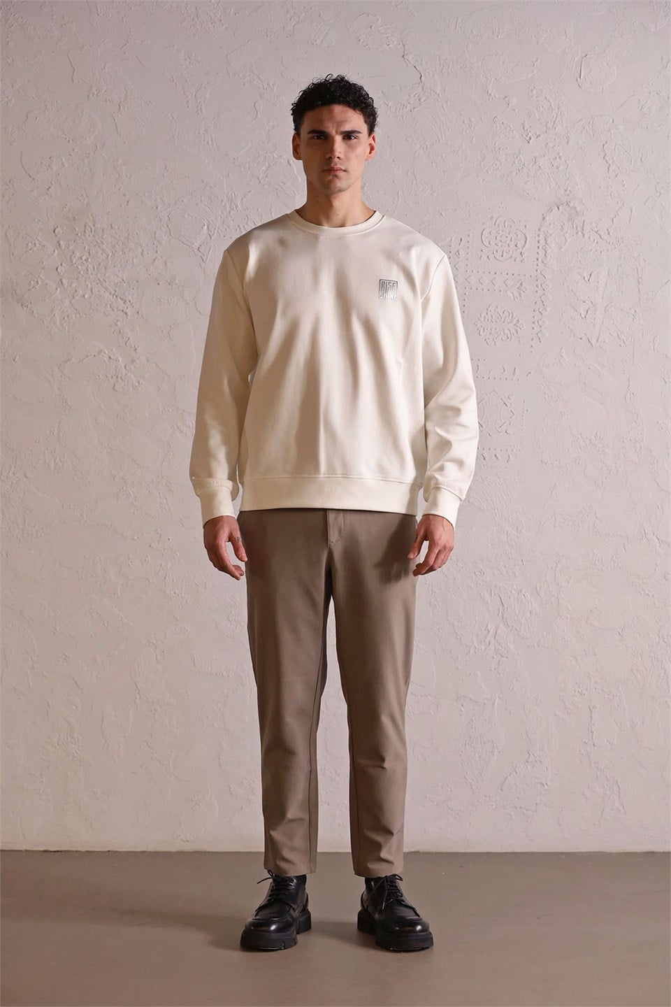 GMG Firenze-Bisiklet Yaka Sırtı Ve Göğsü Baskılı Erkek Sweatshirt-Sweatshirts & Hoodies-1-roqelvaxirum.shop