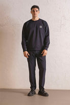 GMG Firenze-Bisiklet Yaka Sırtı Ve Göğsü Baskılı Erkek Sweatshirt-Sweatshirts & Hoodies-1-roqelvaxirum.shop