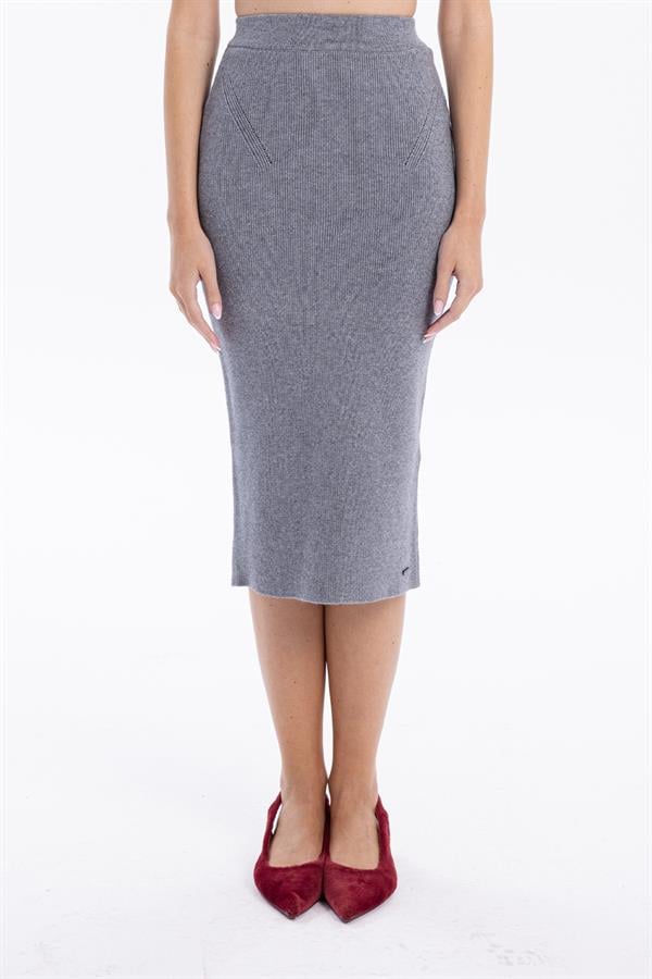 GMG Firenze-Slim Fit Basic Midi Boy Kadın Triko Etek-ETEK-1-roqelvaxirum.shop