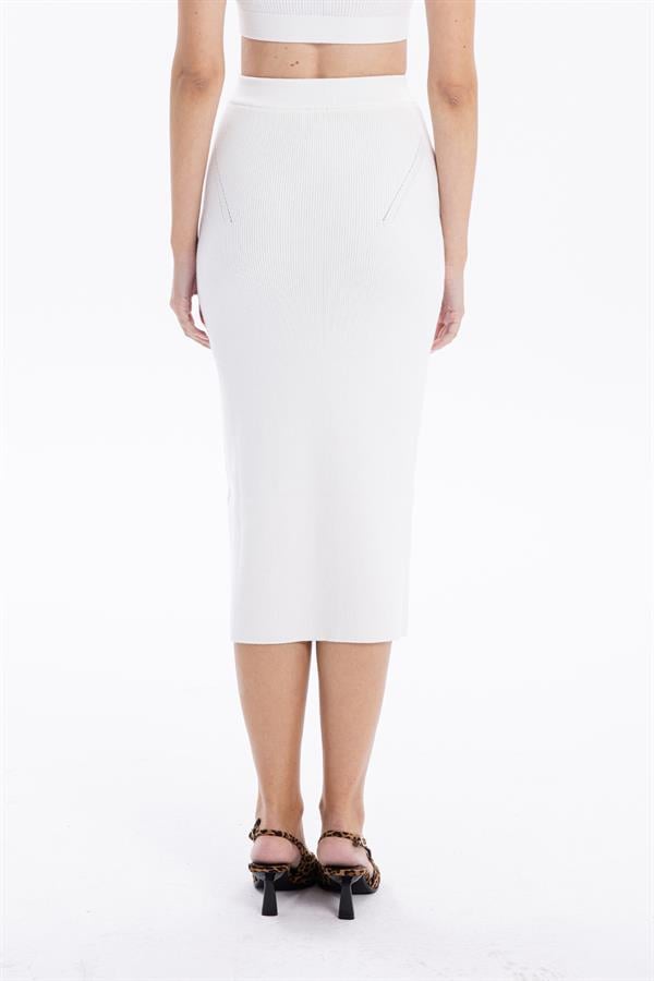 GMG Firenze-Slim Fit Basic Midi Boy Kadın Triko Etek-ETEK-11-roqelvaxirum.shop