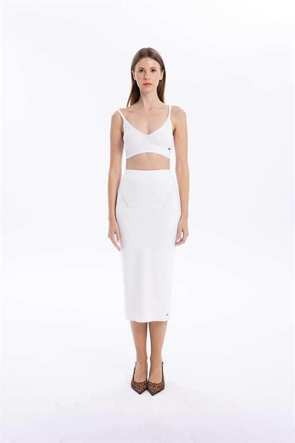 GMG Firenze-Slim Fit Basic Midi Boy Kadın Triko Etek-ETEK-12-roqelvaxirum.shop