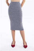 GMG Firenze-Slim Fit Basic Midi Boy Kadın Triko Etek-ETEK-2-roqelvaxirum.shop