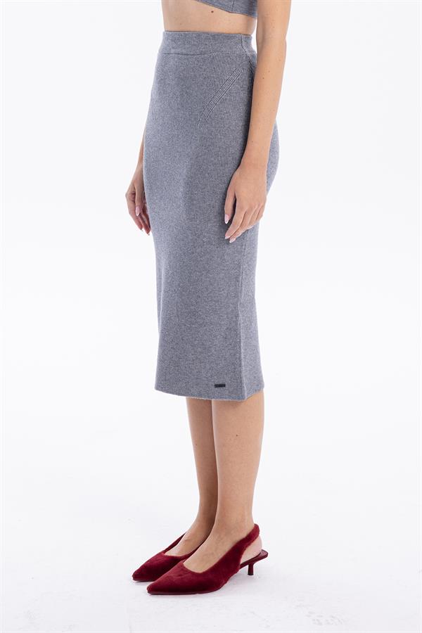 GMG Firenze-Slim Fit Basic Midi Boy Kadın Triko Etek-ETEK-4-roqelvaxirum.shop