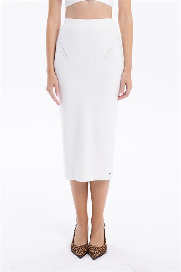 GMG Firenze-Slim Fit Basic Midi Boy Kadın Triko Etek-ETEK-7-roqelvaxirum.shop