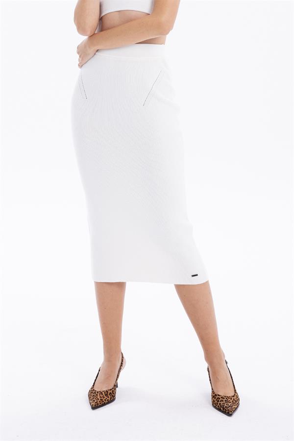GMG Firenze-Slim Fit Basic Midi Boy Kadın Triko Etek-ETEK-8-roqelvaxirum.shop