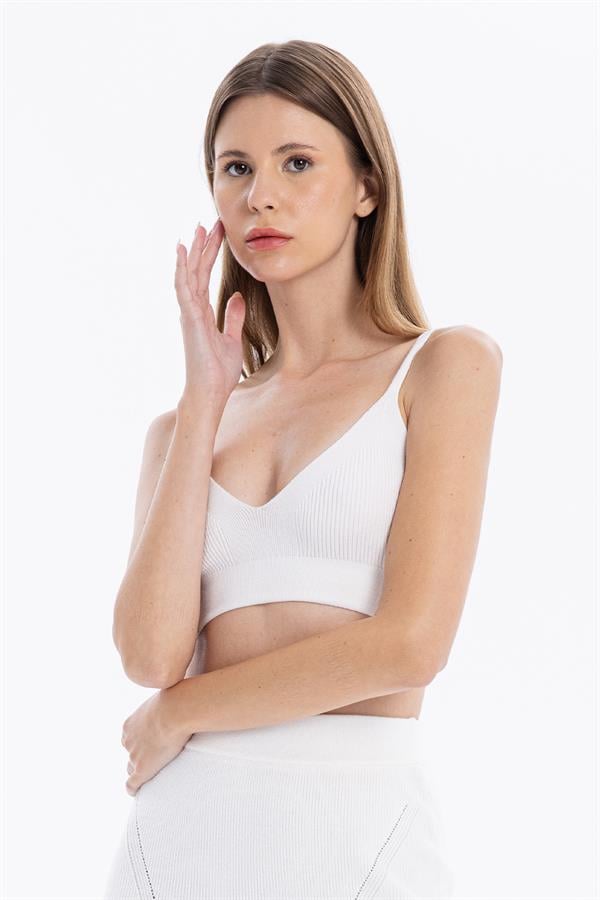 GMG Firenze-V Yaka Askılı Kadın Bra Bralet-BRA-9-roqelvaxirum.shop