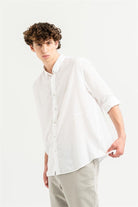 GMG Firenze-Yakası Britli Uzun Kollu Slim Fit Beyaz Gömlek-Gömlek-5-roqelvaxirum.shop