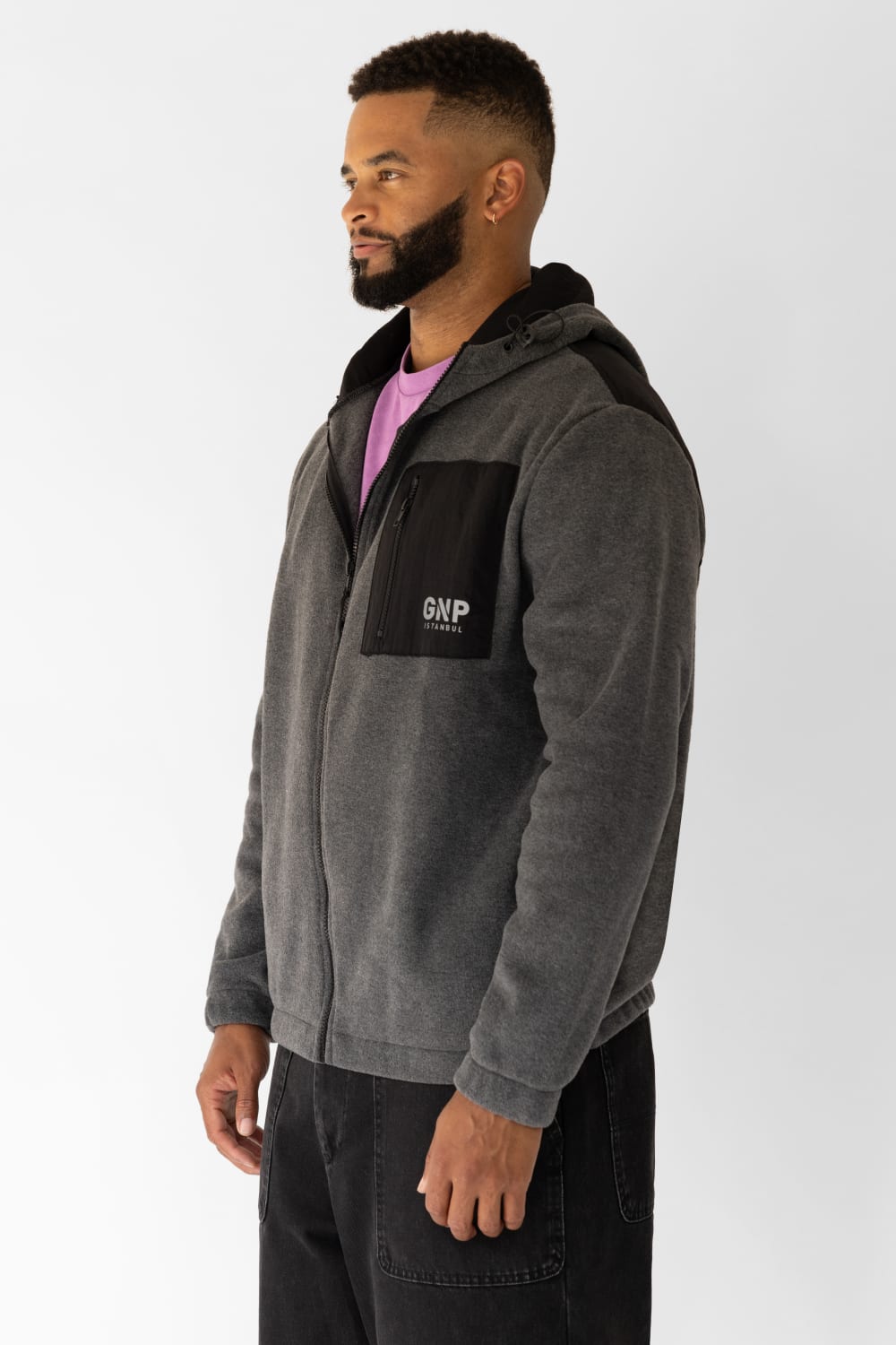 GNP İstanbul-Antrachite Polar Zip Through-Sweatshirts & Hoodies-2-roqelvaxirum.shop