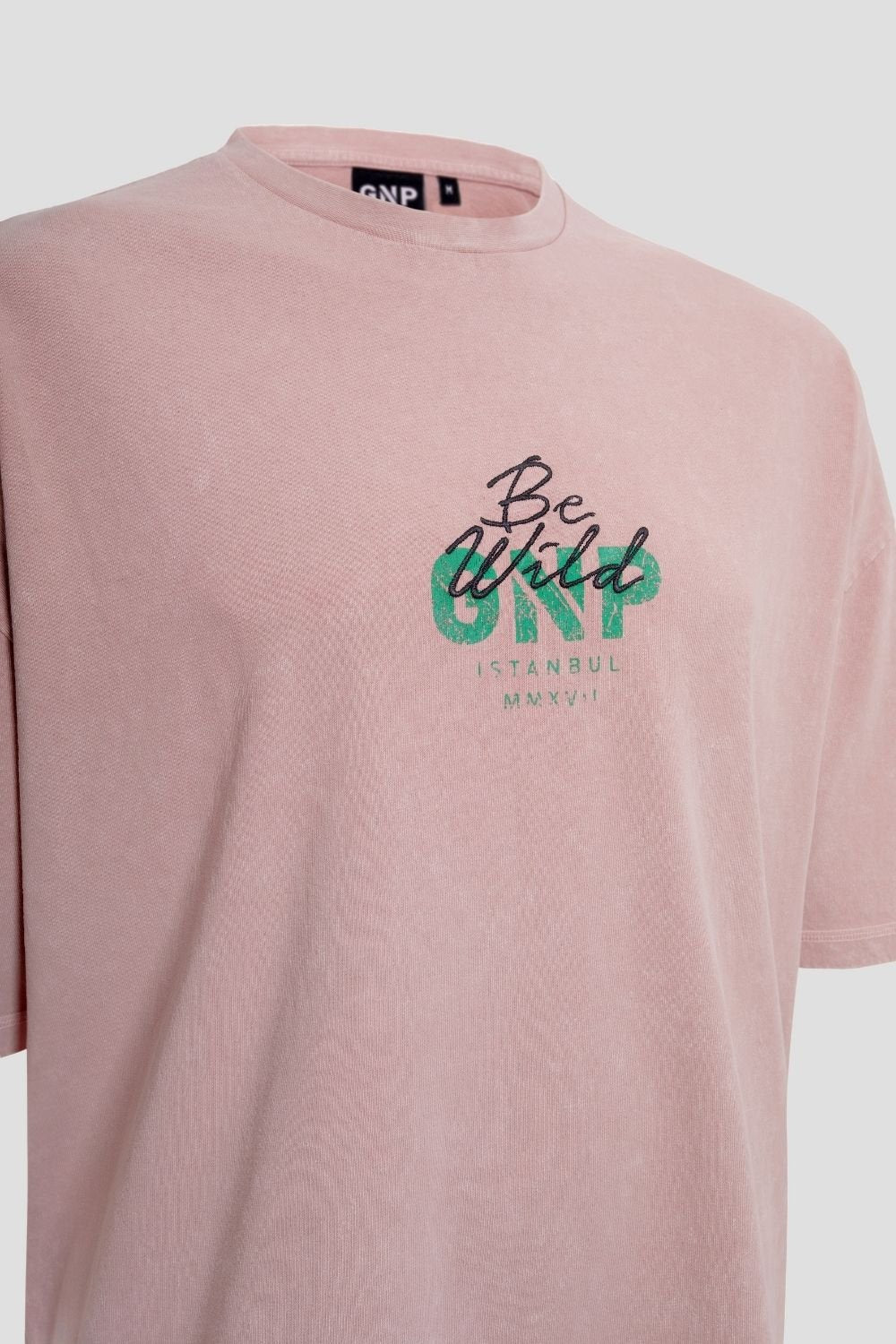 GNP İstanbul-Gnp Eskitme Yıkamalı Pembe Tshirt-T-Shirts-2-roqelvaxirum.shop