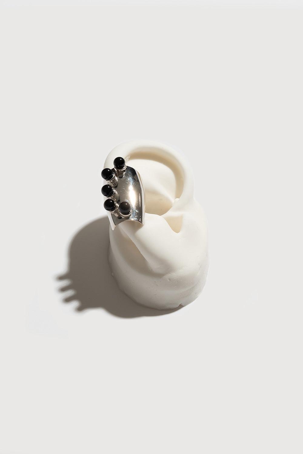 Gal İstanbul-Fein Earcuff SilverxBlack-Küpe-1-roqelvaxirum.shop