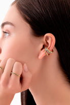 Gal İstanbul-Tiny Earcuff Gold x Green-Küpe-2-roqelvaxirum.shop