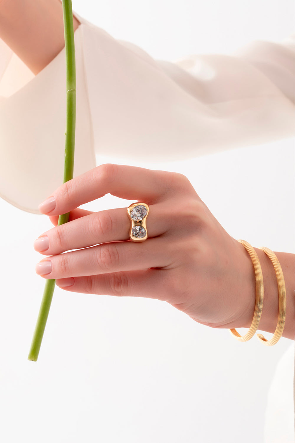 Gal İstanbul-Two Stone Ring Gold-Yüzük-2-roqelvaxirum.shop