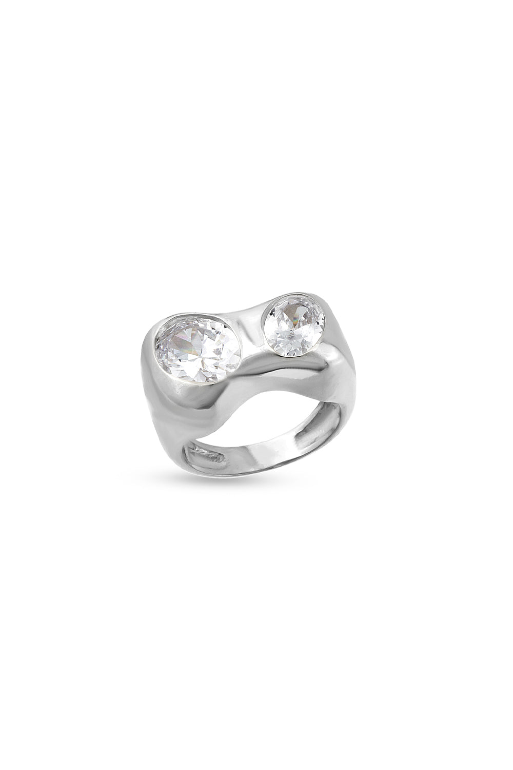 Gal İstanbul-Two Stone Ring Silver-Yüzük-1-roqelvaxirum.shop