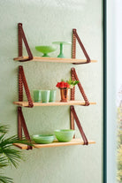 Gardin Leather-Deri Kemer Ahşap Raf-Duvar Rafı-1-roqelvaxirum.shop