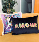 Ge Living-Amour Desenli Lacivert Kadife Dekoratif Kırlent Kılıfı 35 X 50-Kırlent Kılıfı-2-roqelvaxirum.shop