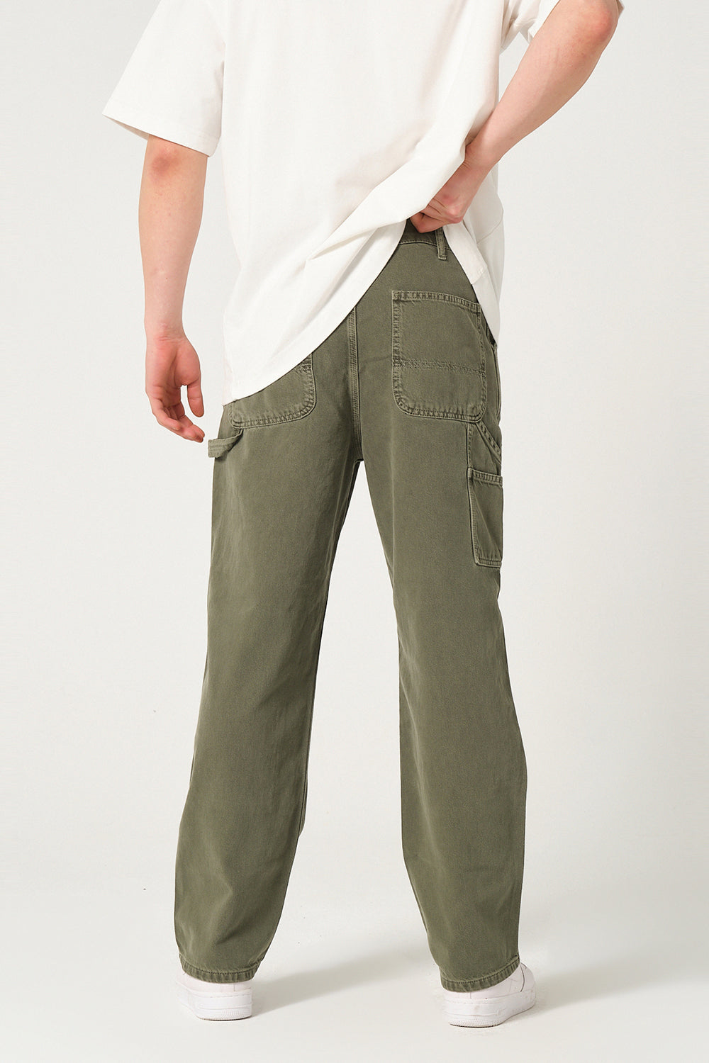 Gennaro-Carpenter Pants - Haki-Kot Pantolon-4-roqelvaxirum.shop