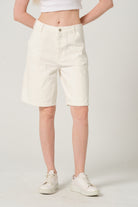 Gennaro-Carpenter Shorts - Women Beyaz-Şort-1-roqelvaxirum.shop