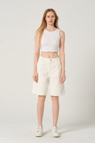 Gennaro-Carpenter Shorts - Women Beyaz-Şort-3-roqelvaxirum.shop