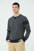 Gennaro-Çizgili Crewneck Sweatshirt-Sweatshirts & Hoodies-1-roqelvaxirum.shop