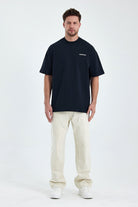 Gennaro-Heavyweight Oversize T-shirt - Siyah-T-Shirts-2-roqelvaxirum.shop