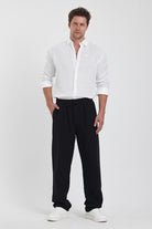 Gennaro-Müslin Pantolon-Keten Pantolon-2-roqelvaxirum.shop