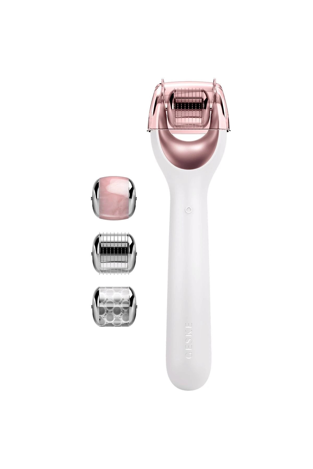 Geske-Mikro İğneli, Buz Başlığı, Pembe Kuvars Başlıklı Dermaroller Cihaz | Micro Needle Face Roller-Cilt Bakım Aletleri-1-roqelvaxirum.shop