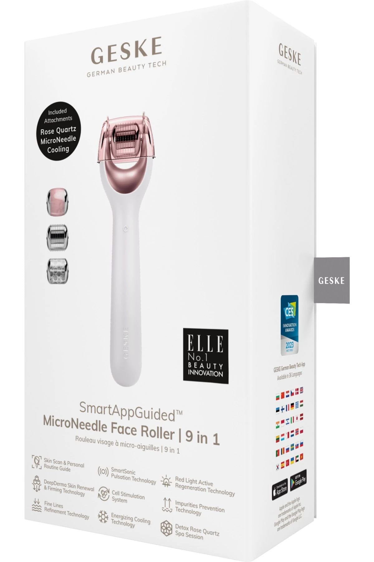 Geske-Mikro İğneli, Buz Başlığı, Pembe Kuvars Başlıklı Dermaroller Cihaz | Micro Needle Face Roller-Cilt Bakım Aletleri-6-roqelvaxirum.shop