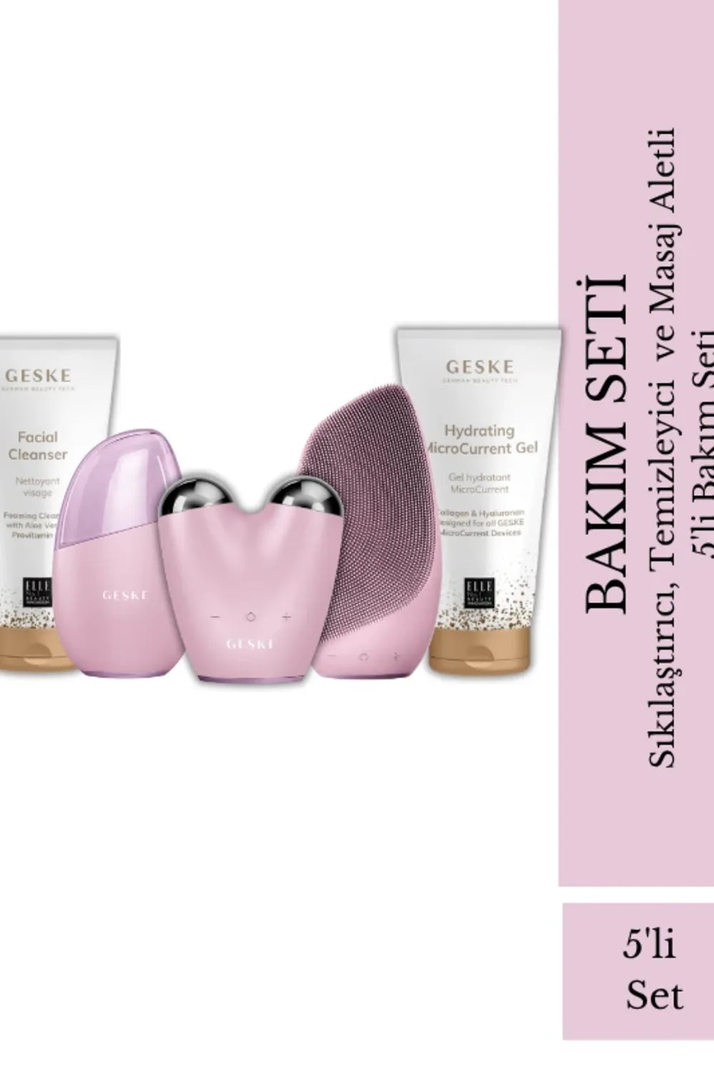 Geske-Sıkılaştırıcı , Temizleyici Ve Masaj Aletli 5'li Bakım Seti-Cilt Bakım Aletleri-1-roqelvaxirum.shop