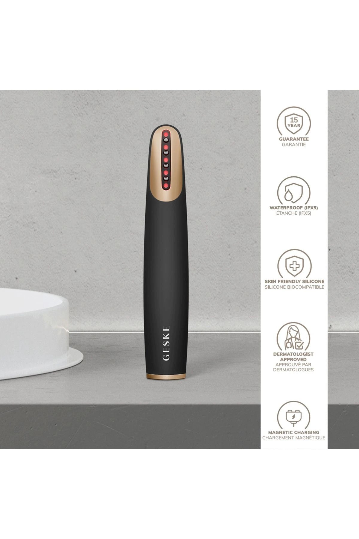 Geske-Titreşimli Kırmızı Led Terapili Sıkılaştırıcı Yüz Bakım Cihazı | Skin Firming Wand-Cilt Bakım Aletleri-3-roqelvaxirum.shop