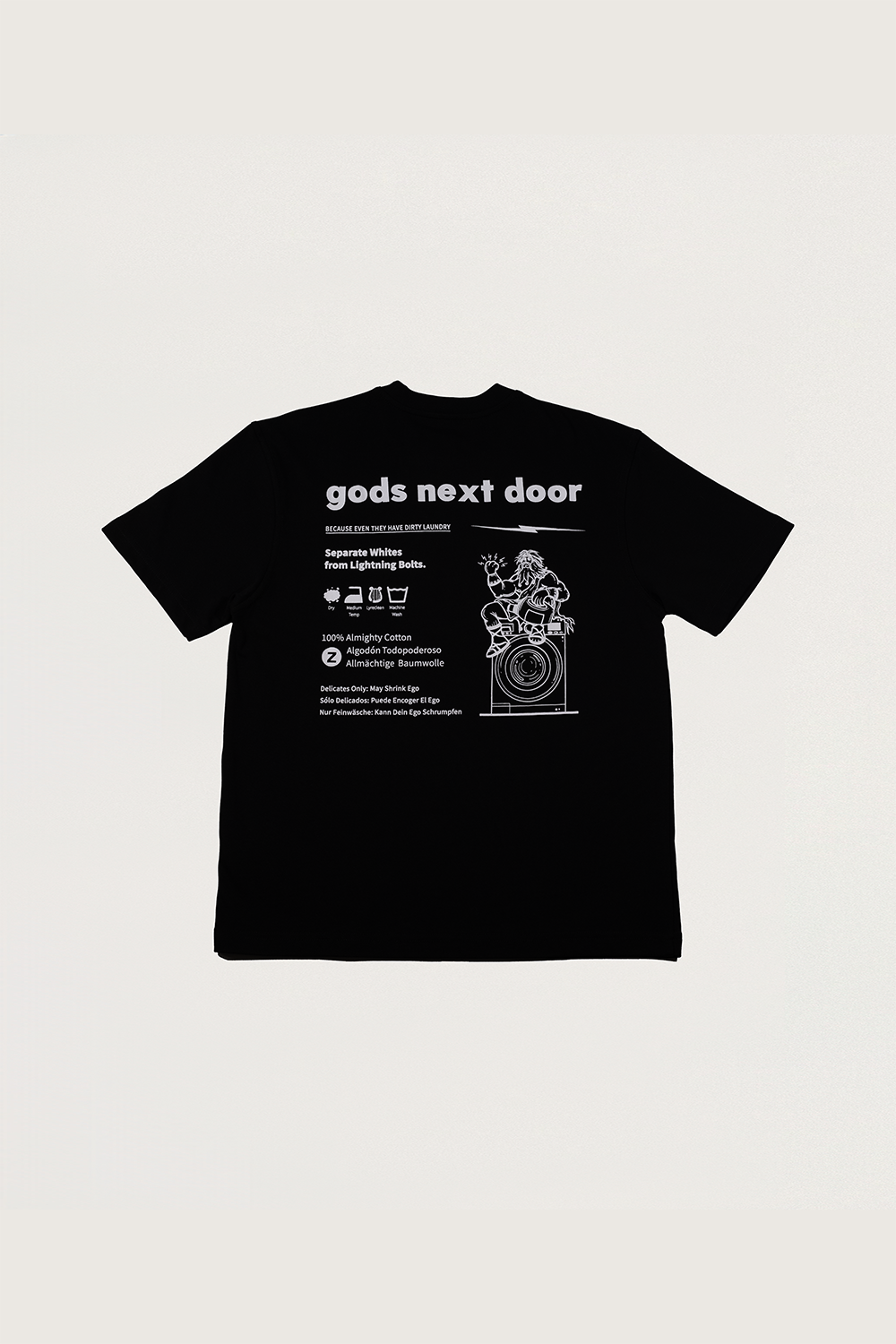 Gods Next Door-Zeus' Almighty Washing Guide-T-Shirts-2-roqelvaxirum.shop