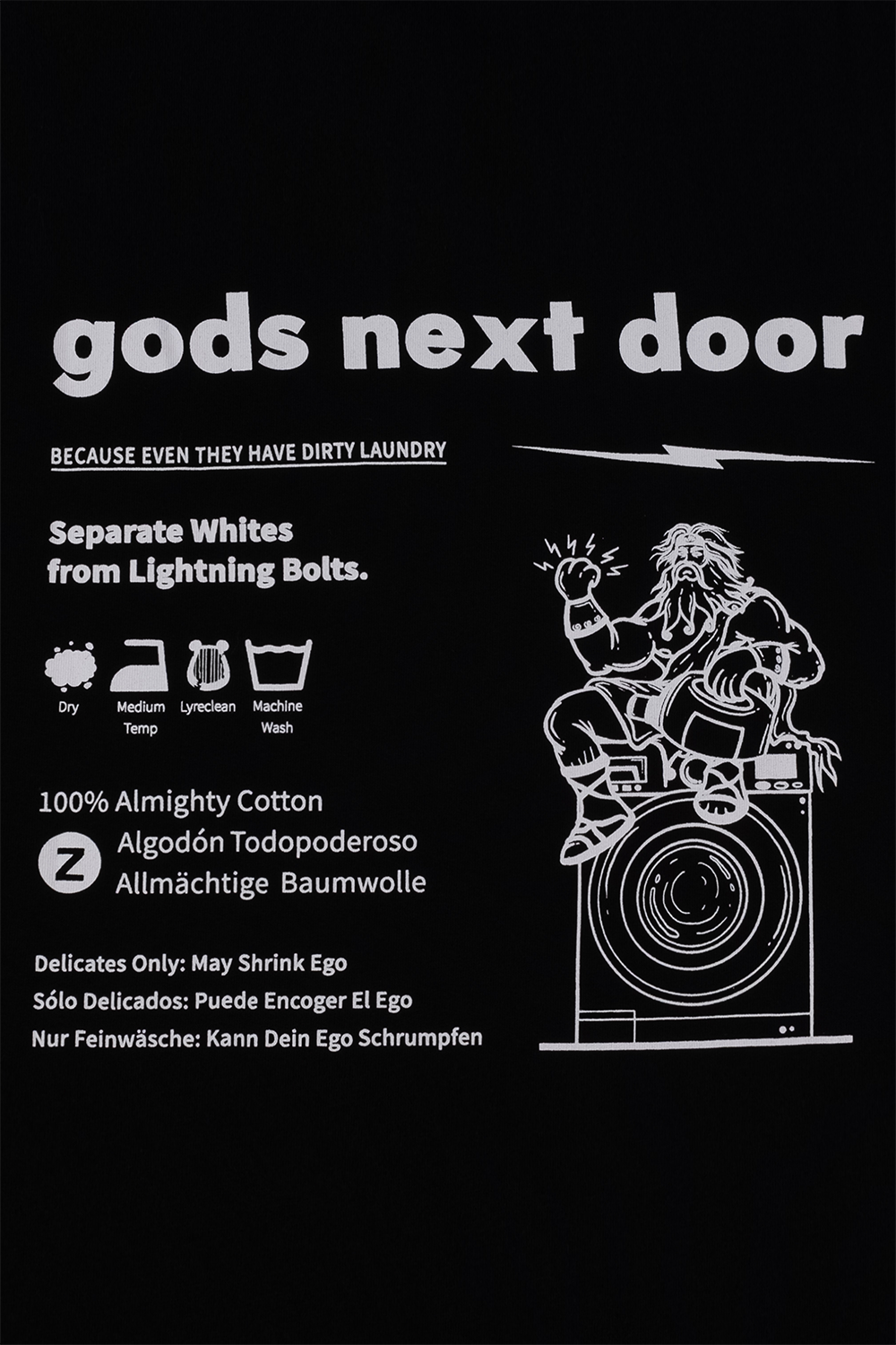 Gods Next Door-Zeus' Almighty Washing Guide-T-Shirts-3-roqelvaxirum.shop