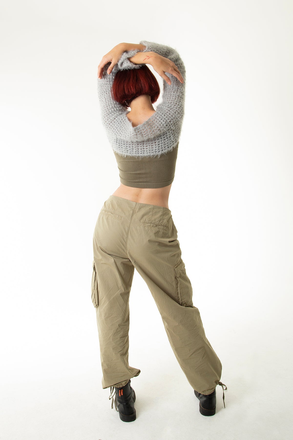 Handarte Los Angeles-Gri El Örgüsü Crop Top-Crop Top-6-roqelvaxirum.shop