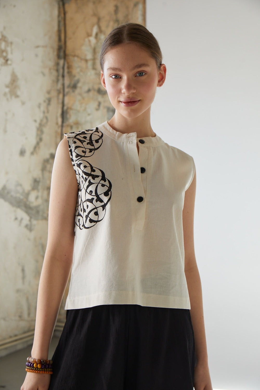Handarte Los Angeles-Hakim Yaka Bluz-Bluz-4-roqelvaxirum.shop