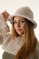 Handarte Los Angeles-Krem El Örgüsü Bucket şapka-Şapka-3-roqelvaxirum.shop