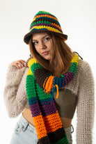 Handarte Los Angeles-SORUNLU - Çok Renkli Bucket Şapka / Atkı Set-Şapka-5-roqelvaxirum.shop