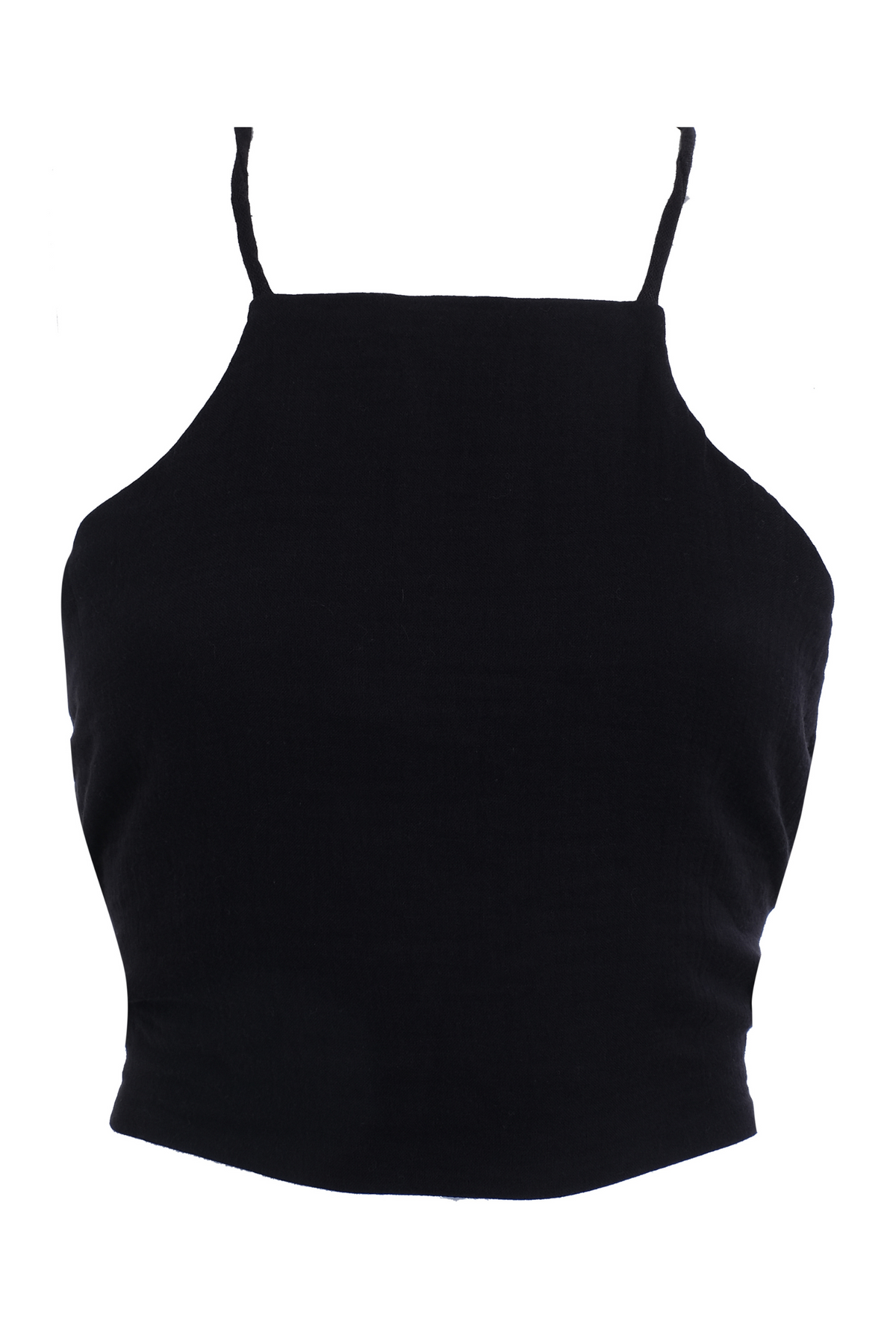 Handarte Los Angeles-Siyah Şile Bezi Kare Crop-Crop Top-10-roqelvaxirum.shop