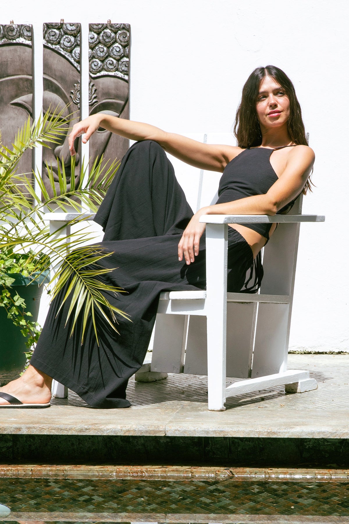 Handarte Los Angeles-Siyah Şile Bezi Kare Crop-Crop Top-6-roqelvaxirum.shop