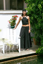 Handarte Los Angeles-Siyah Şile Bezi Kare Crop-Crop Top-8-roqelvaxirum.shop