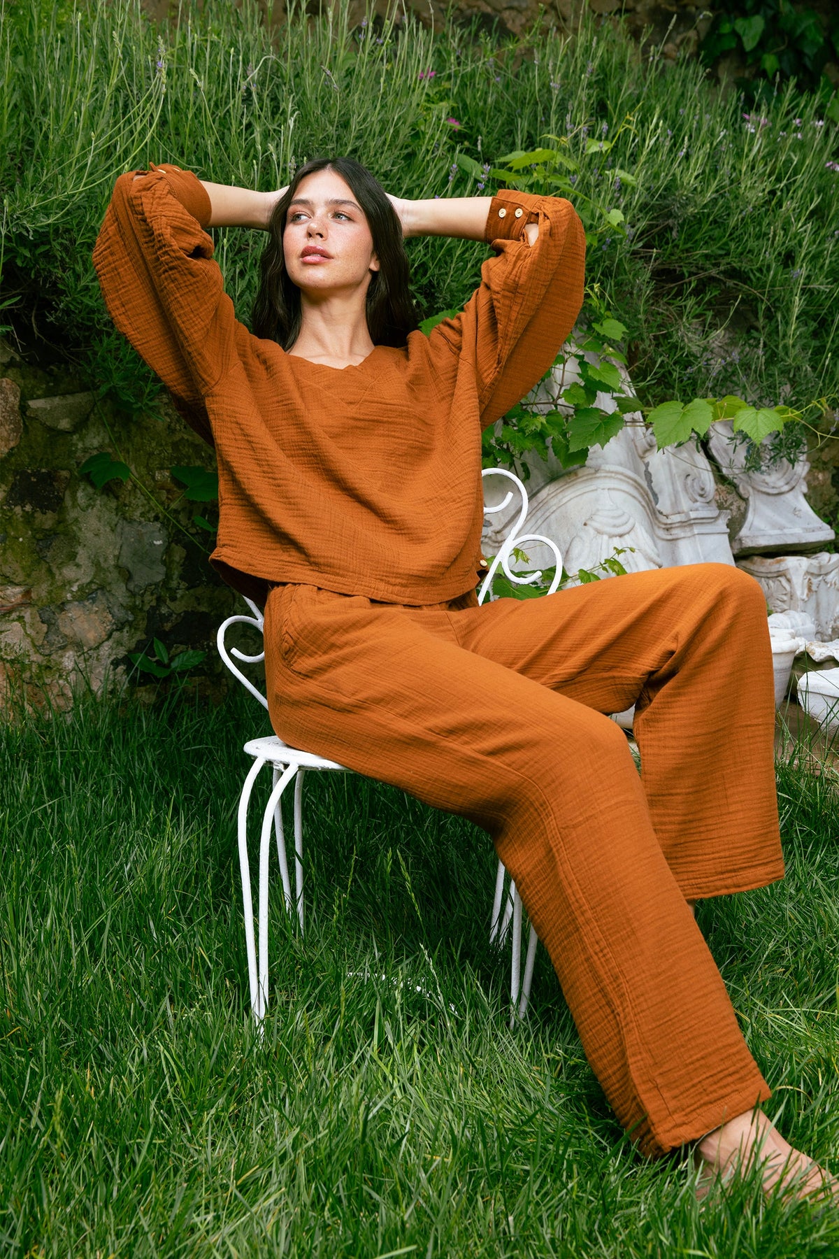 Handarte Los Angeles-Tarçın Müslin Pantolon-Pantolon-1-roqelvaxirum.shop