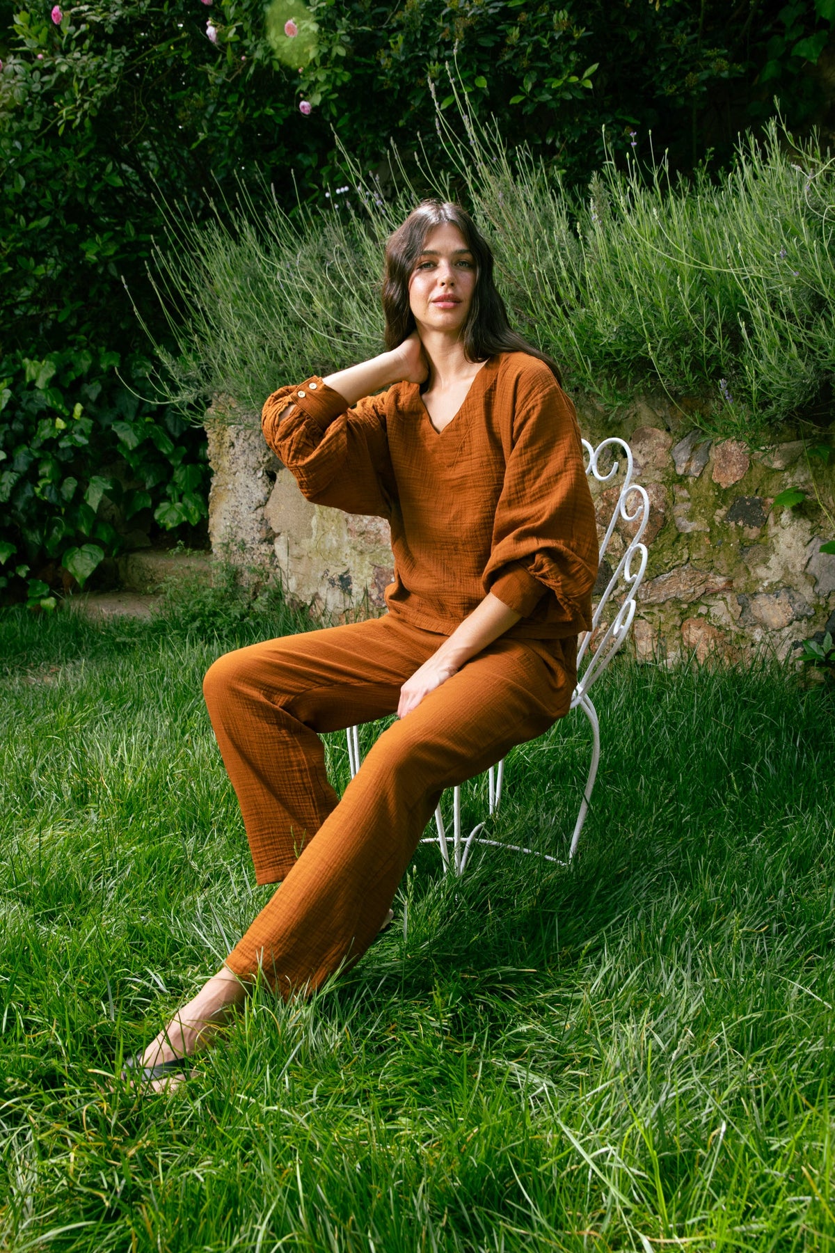 Handarte Los Angeles-Tarçın Müslin Pantolon-Pantolon-6-roqelvaxirum.shop