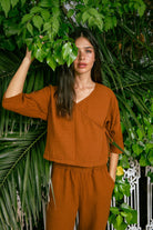 Handarte Los Angeles-Tarçın Müslin Wrap Top-Top-2-roqelvaxirum.shop
