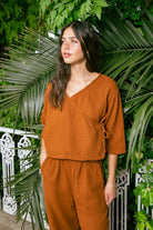 Handarte Los Angeles-Tarçın Müslin Wrap Top-Top-3-roqelvaxirum.shop