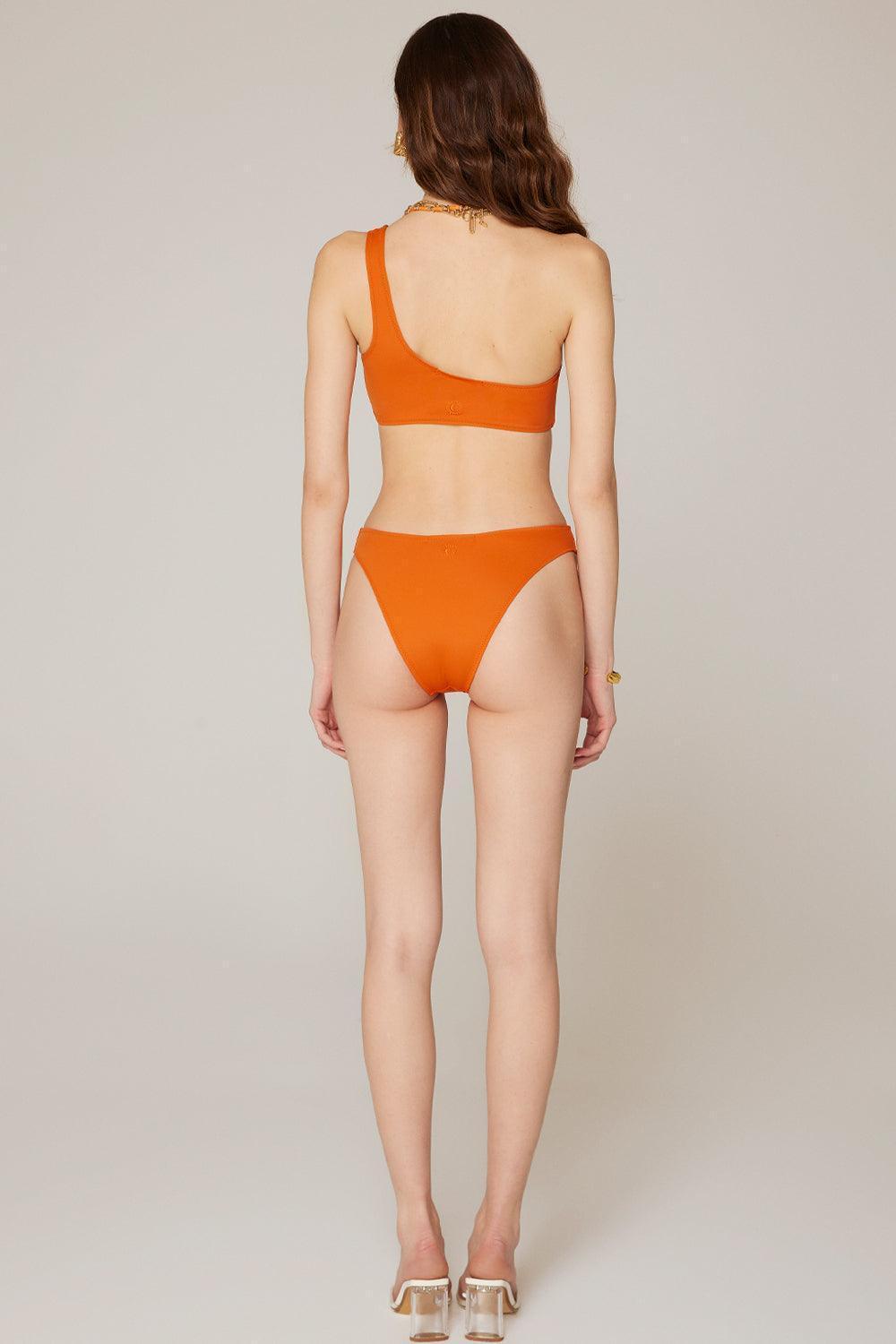 Haracci-Auretta Tek Omuzlu Brazilian Turuncu Bikini Set-Bikini & Mayo-2-roqelvaxirum.shop