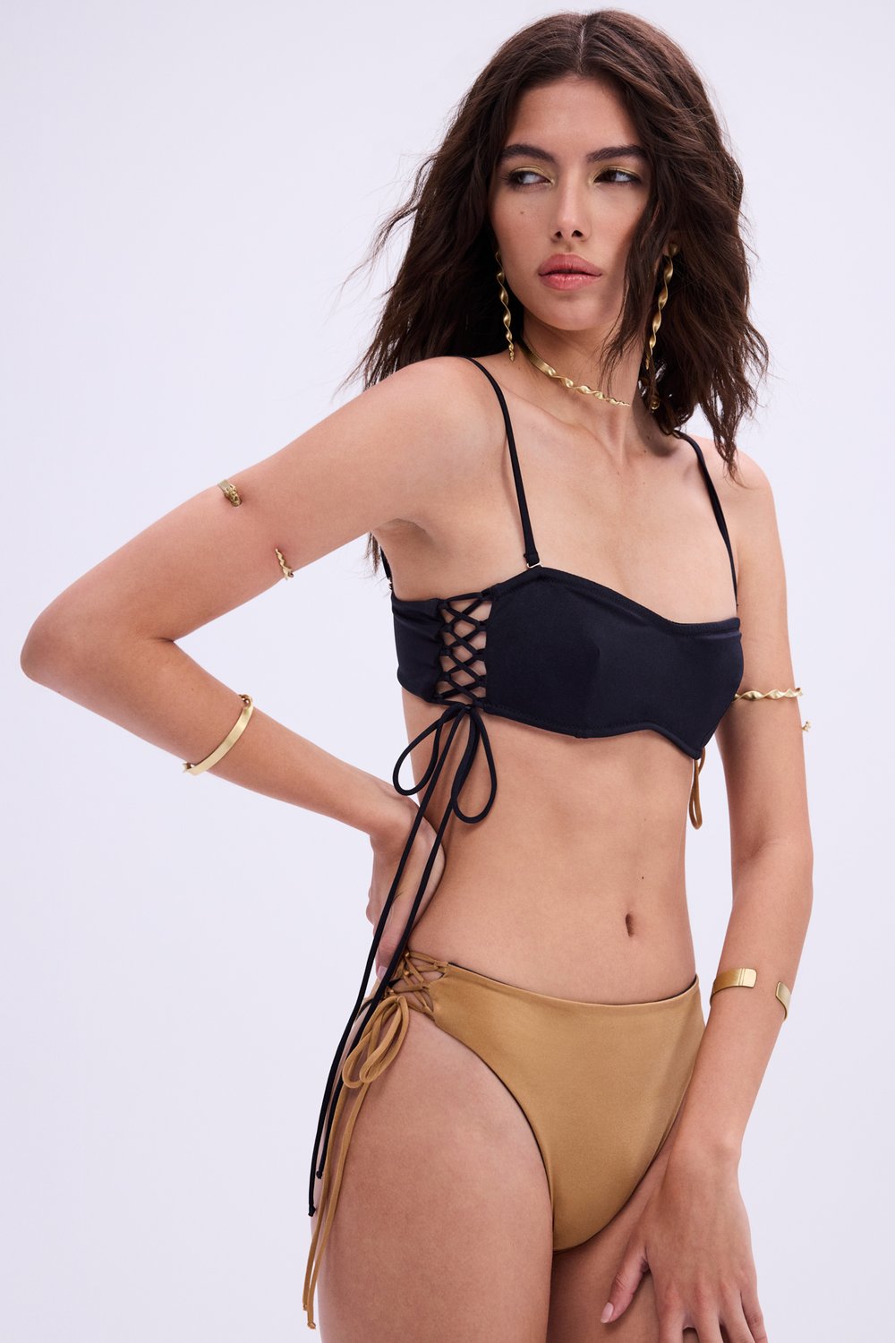 Haracci-Nile Queen Siyah Altın Rengi Bikini-Bikini & Mayo-1-roqelvaxirum.shop