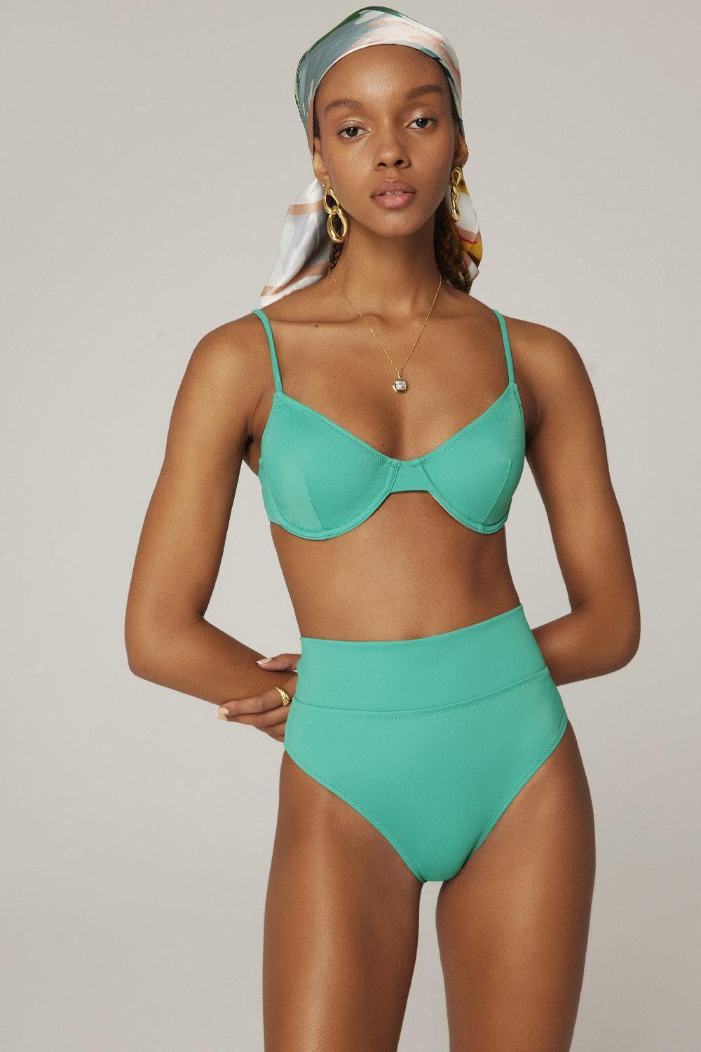 Haracci-Solana Pin-Up Yüksek Belli Yeşil Bikini Set-Bikini & Mayo-4-roqelvaxirum.shop