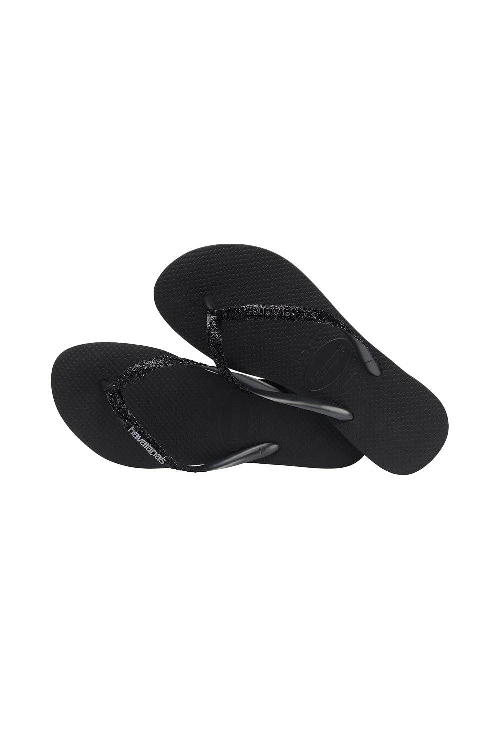 Havaianas-Slim Glitter II Black-Sandalet & Terlik-2-roqelvaxirum.shop