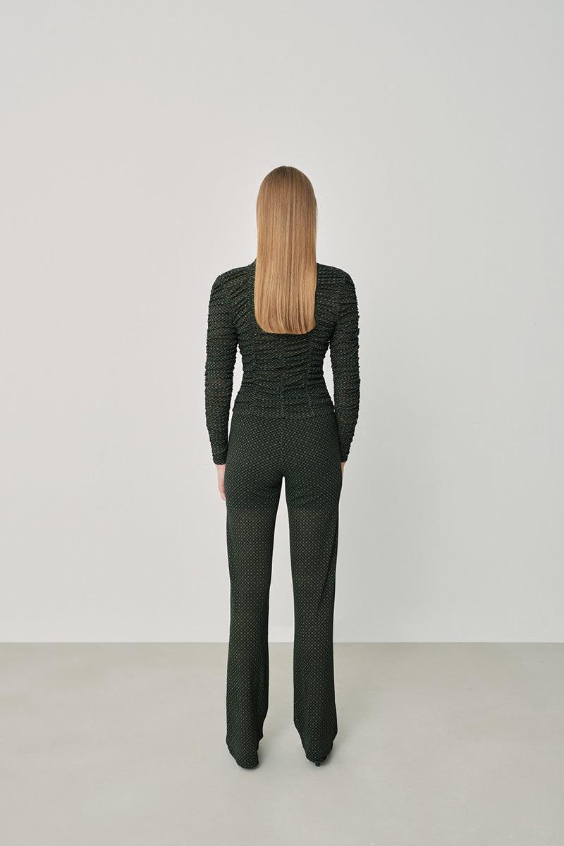 Hip + Happen-Jasmine Mesh Kumaş Yüksek Bel Pantolon-Kumaş Pantolon-3-roqelvaxirum.shop