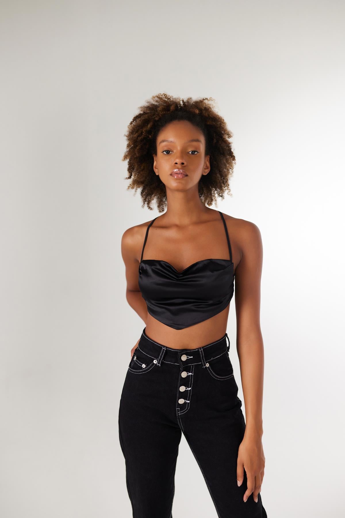 Holly Lolly-Shery Crop, Siyah-Bluz-1-roqelvaxirum.shop