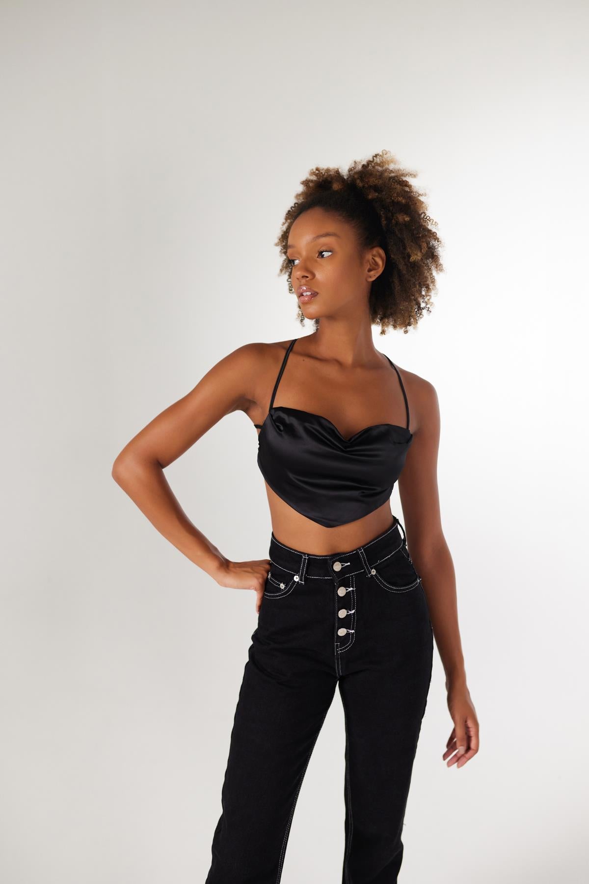 Holly Lolly-Shery Crop, Siyah-Bluz-3-roqelvaxirum.shop